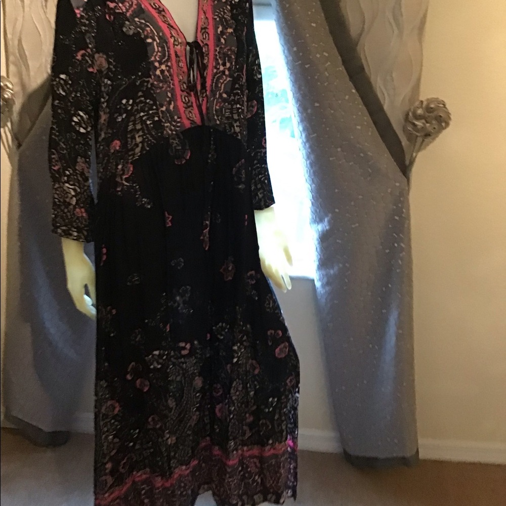 Free People Maxi dress with slip, boho chic